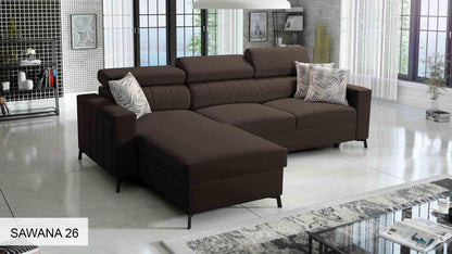 Baltico I Mini small corner sofa, brown Close-Up