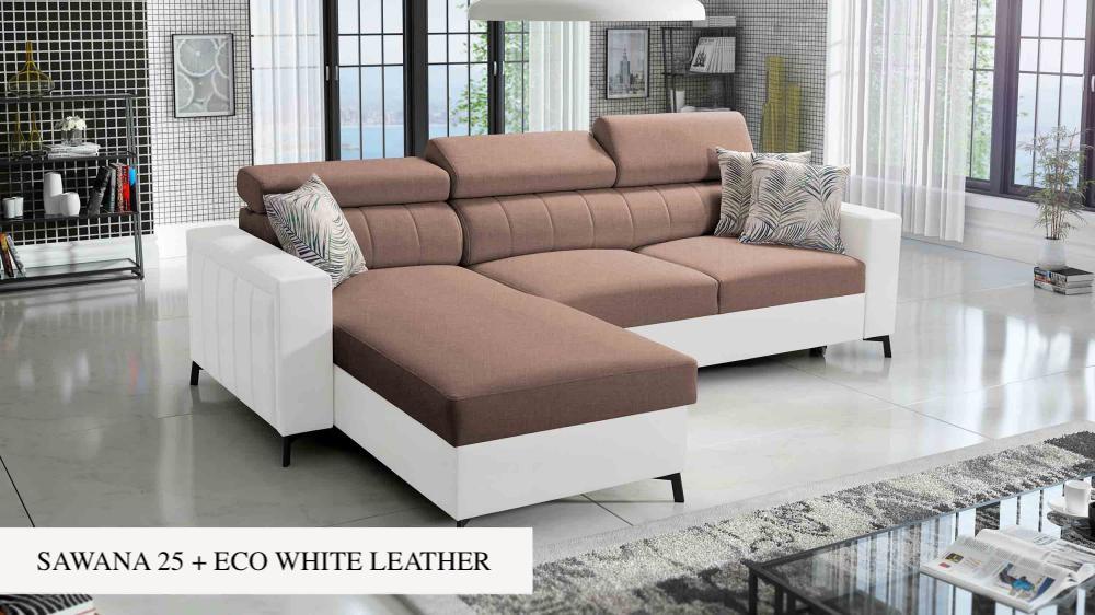 Baltico I Mini small corner sofa, milk chocolate colour