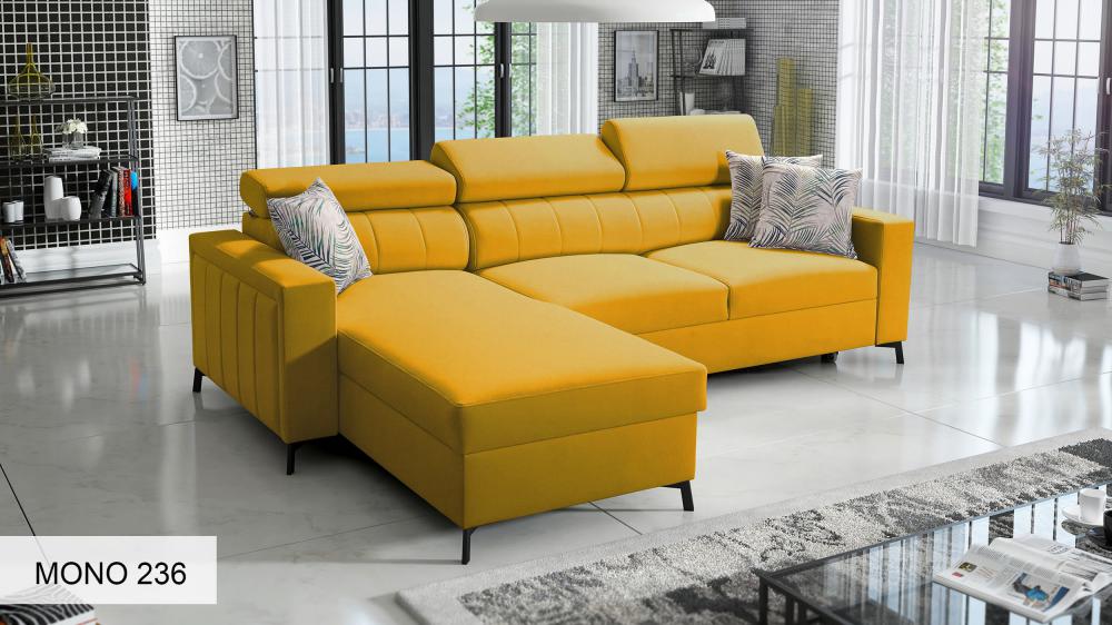 Baltico I Mini small corner sofa, bright orange colour