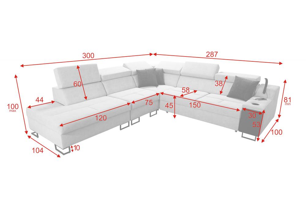 Ample IX Left Hand Facing Arm Open End Corner Sofa