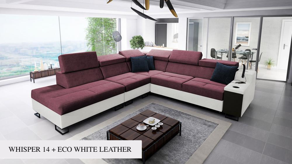 ALICANTE IX corner sofa, dark purple colour