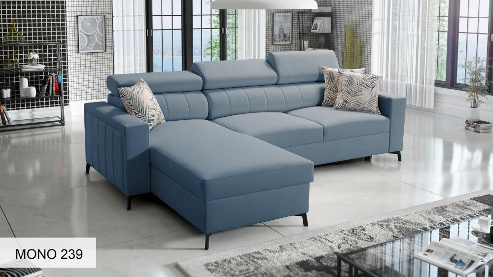 Baltico I Mini small corner sofa, light blue colour