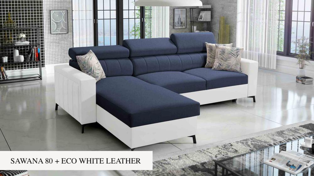 Baltico I Mini small corner sofa, dark blue colour