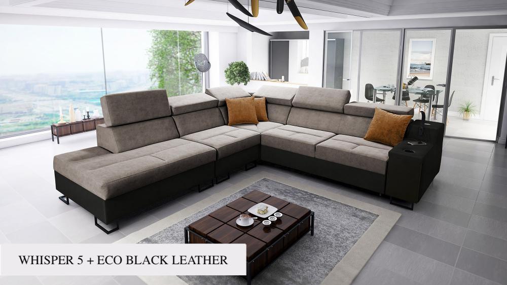 ALICANTE IX corner sofa, silver colour