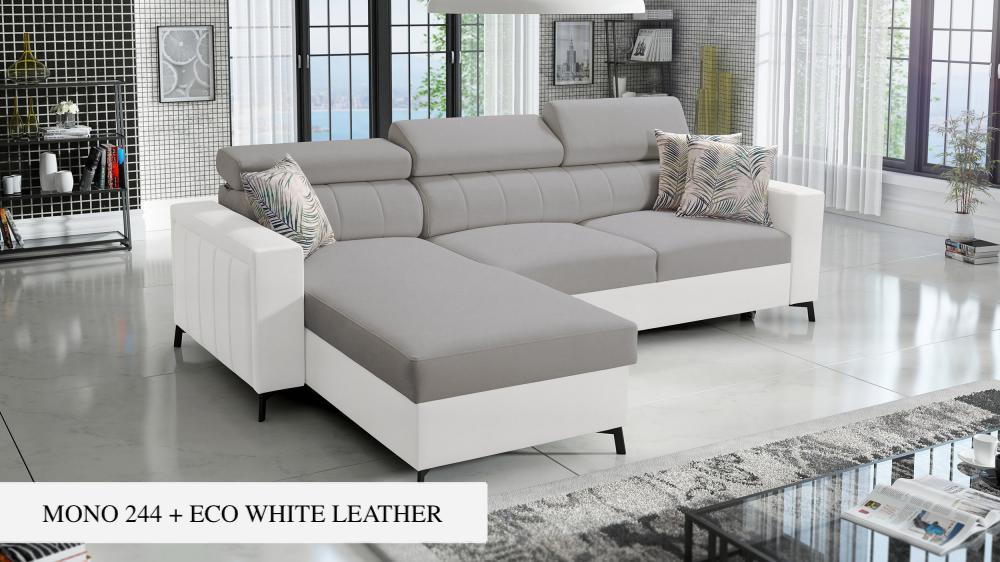 Baltico I Mini small corner sofa, grey colour, side view