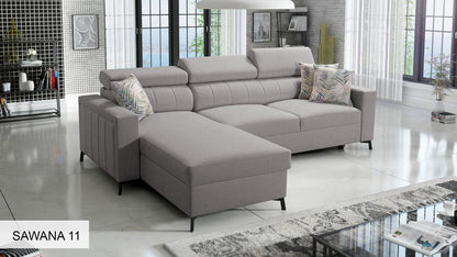 Baltico I Mini small corner sofa, light grey colour