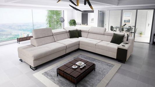 ALICANTE IX corner sofa, light cream colour, angle picture