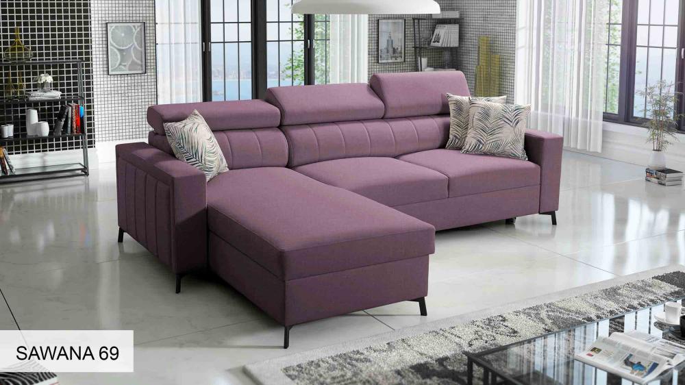 Baltico I Mini small corner sofa, purple colour 