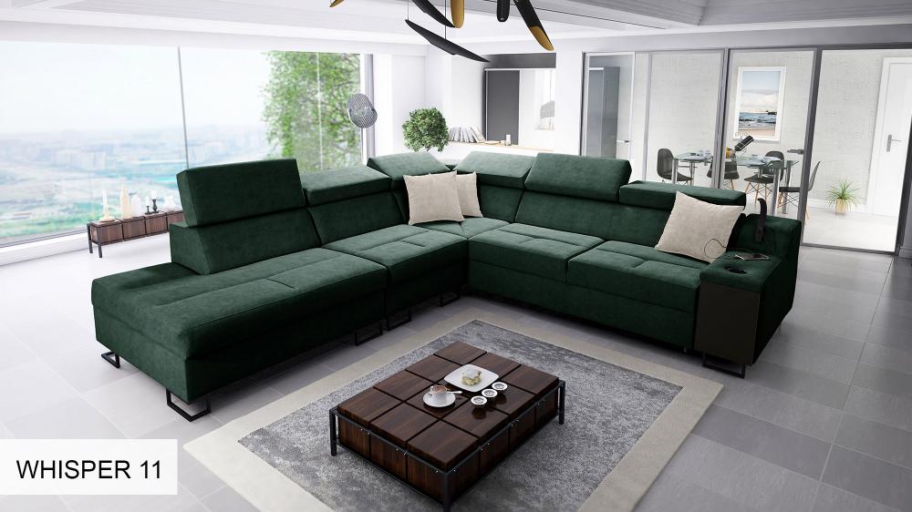 ALICANTE IX corner sofa, dark green