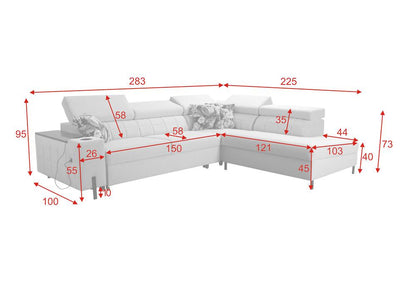 Gush III corner sofa bed