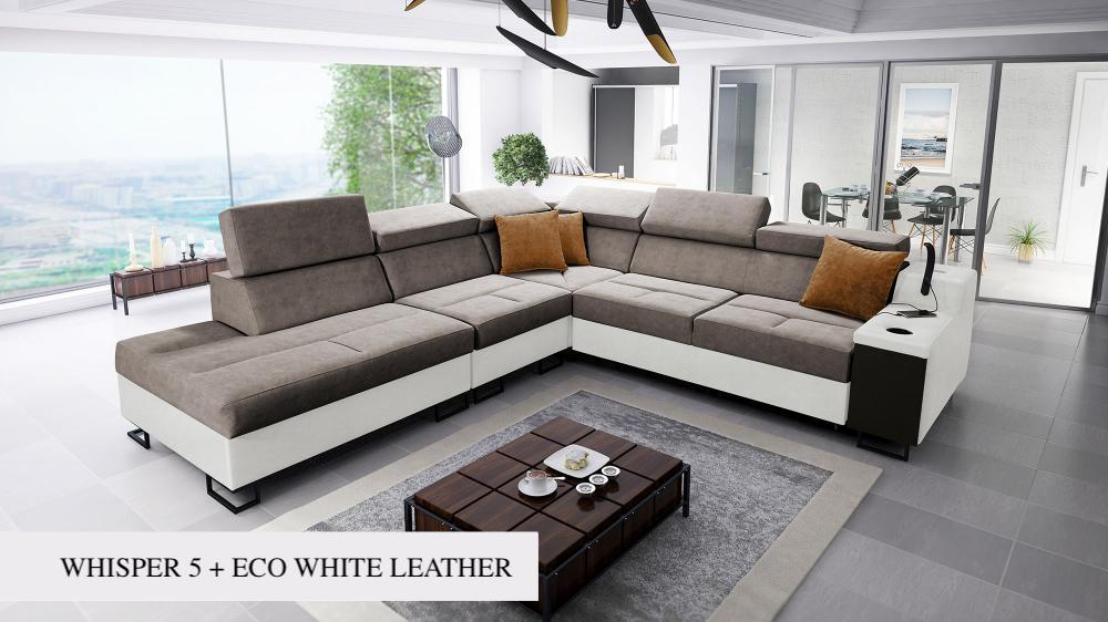 ALICANTE IX corner sofa, silver colour, black legs