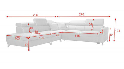 Vento VIII Left Hand Facing Arm 4 Piece Open End Corner