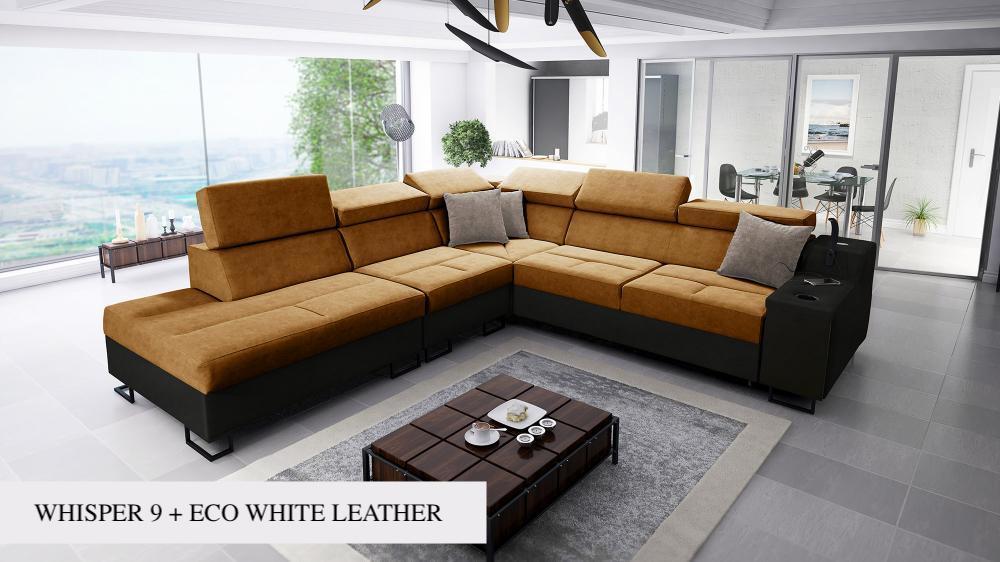 ALICANTE IX corner sofa, gold and black sofa