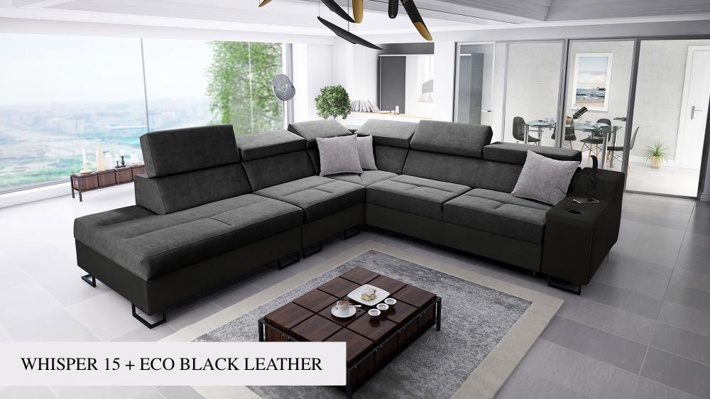 ALICANTE IX corner sofa, dark silver mix colour