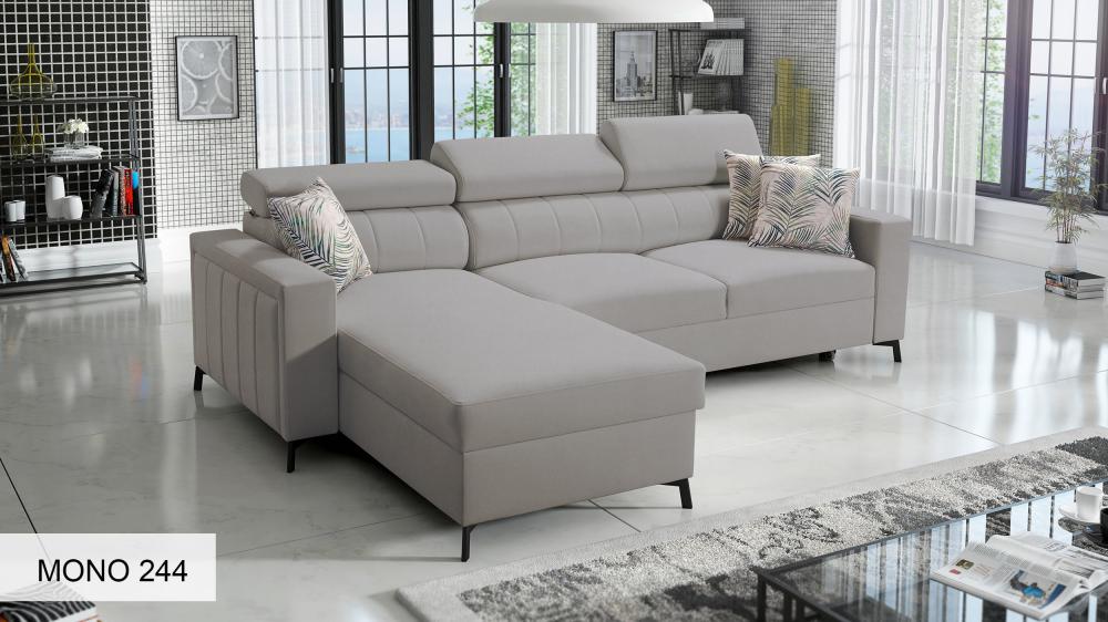 Baltico I Mini small corner sofa, lux grey colour