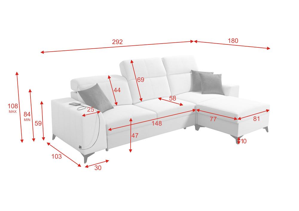 Bravo I Mix Corner Sofa dimension
