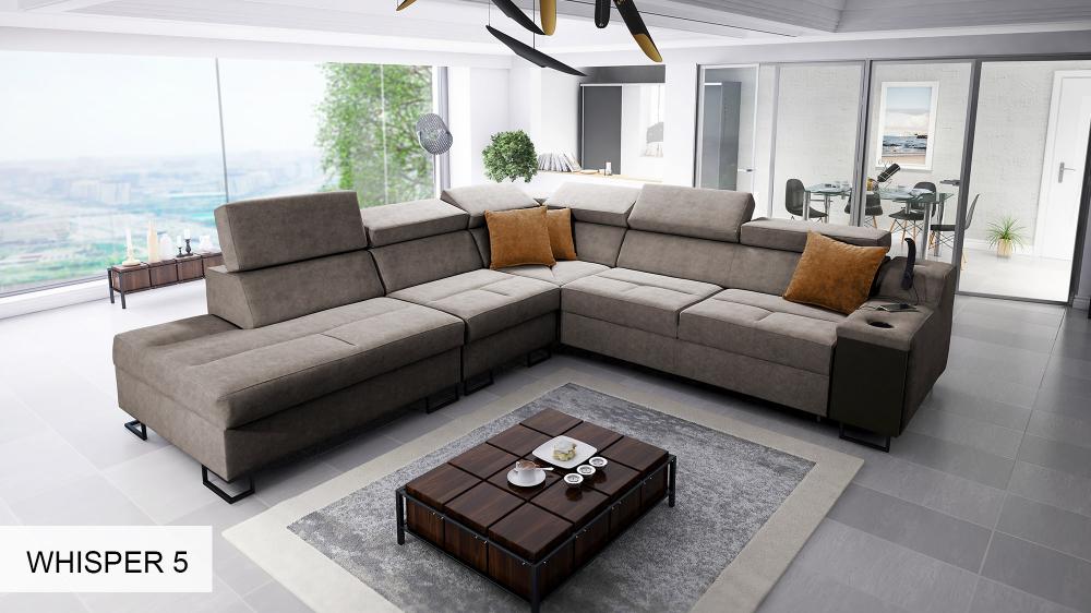 ALICANTE IX corner sofa, full silver colour